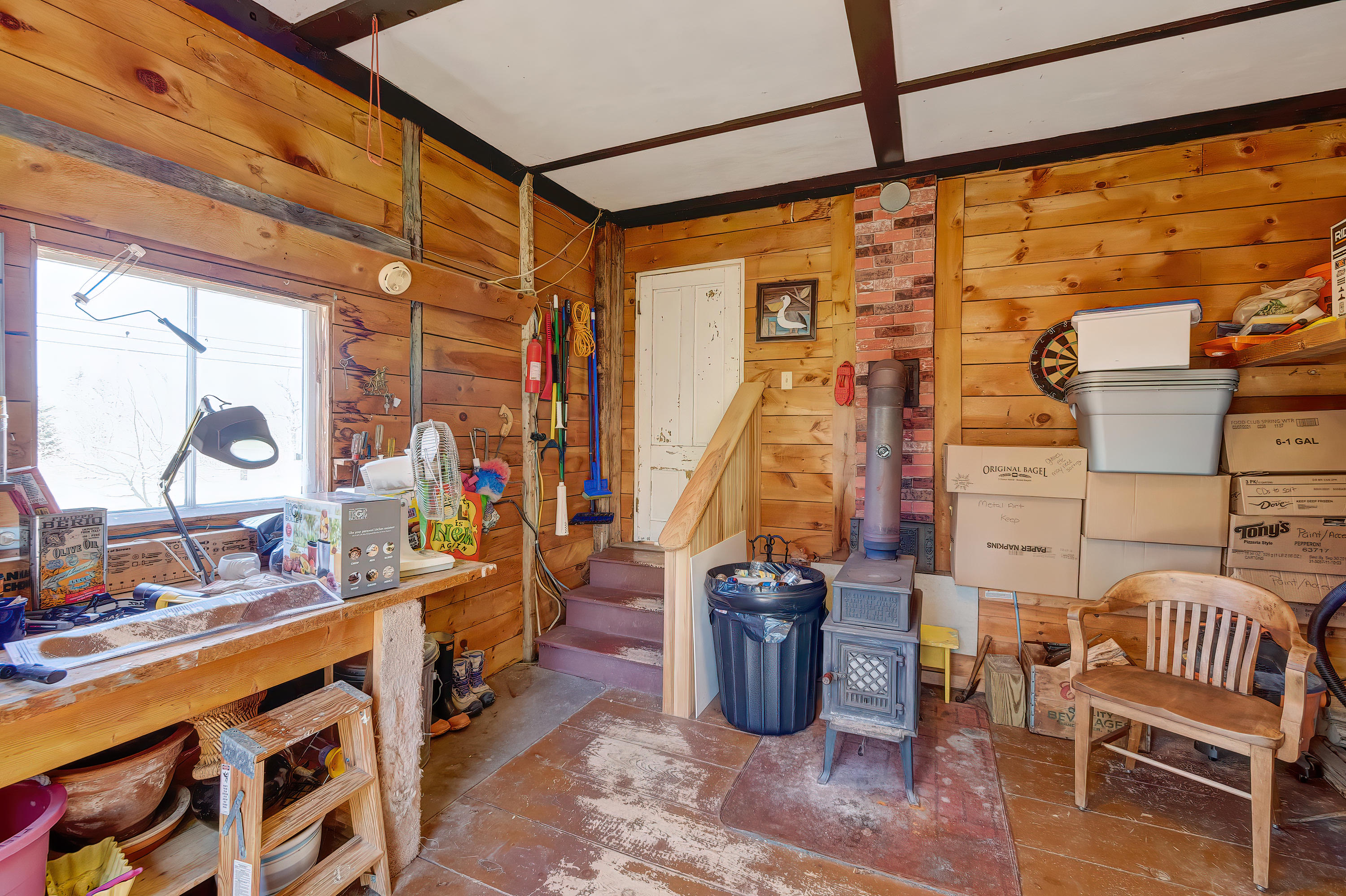 18 Lighthouse Point Road Gouldsboro, ME 04669 - Photo 19 of 45 Workshop w/Wood Stove