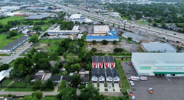 an aerial view of multiple house