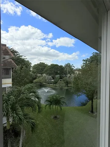 a view of lake from balcony