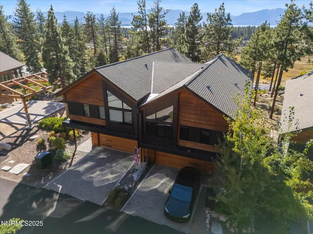 a view of a city with mountains in the background