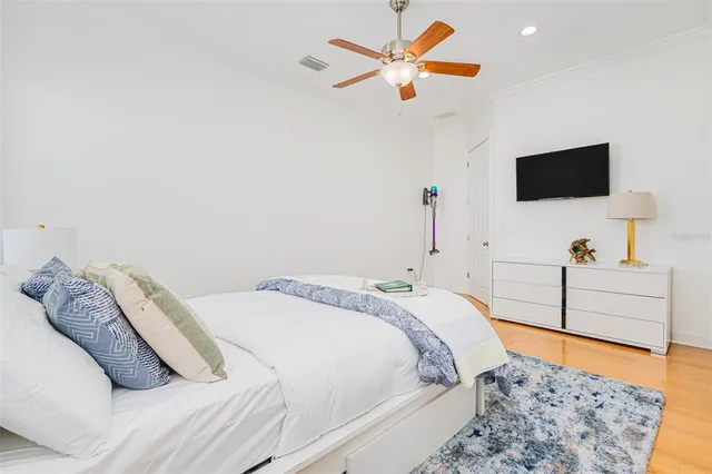 a view of a city with an ocean view