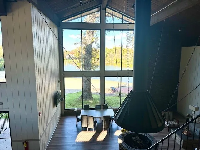 a view of livingroom with furniture and fireplace