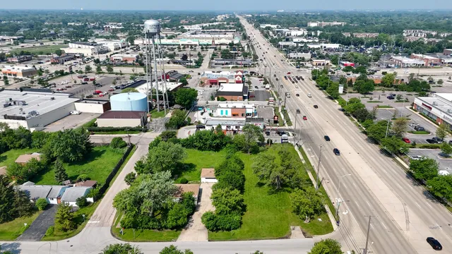 an aerial view of multiple house