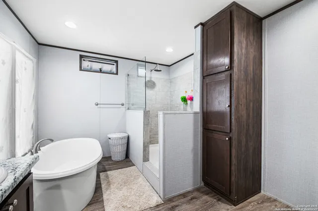 a bathroom with a shower