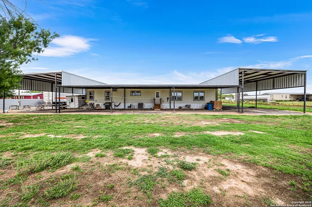 a view of a balcony with door