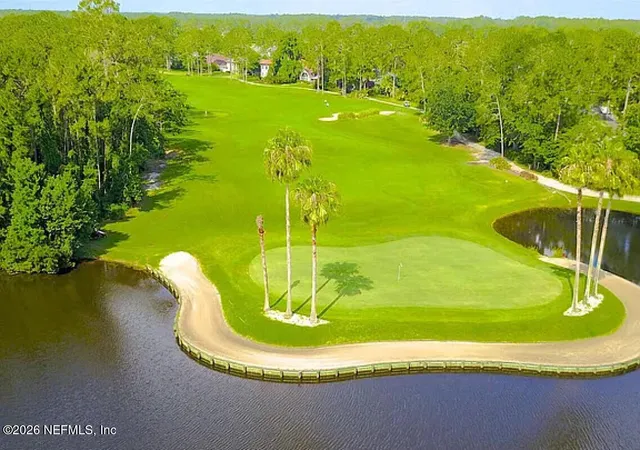 a view of a swimming pool with a yard
