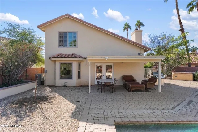a view of a house with patio