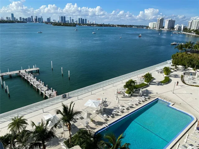 a view of a lake with a mountain