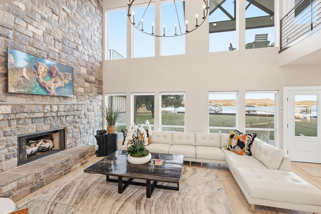 2285 Sage Circle Graford, TX 76449 - Photo 15 of 40 a living room with furniture and a fireplace