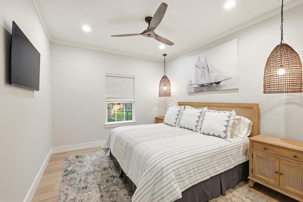 2285 Sage Circle Graford, TX 76449 - Photo 36 of 40 a bedroom with a large bed and a flat screen tv