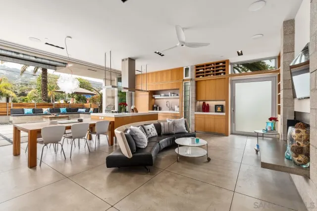a kitchen with cabinets and window
