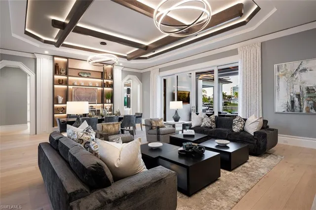 a living room with furniture