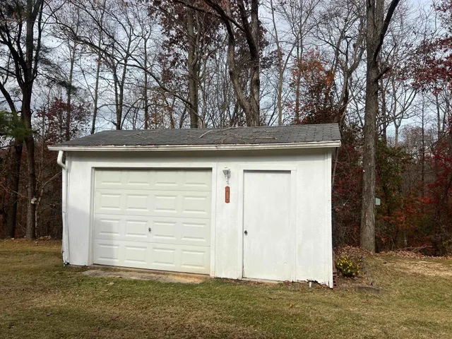 a view of backyard of house