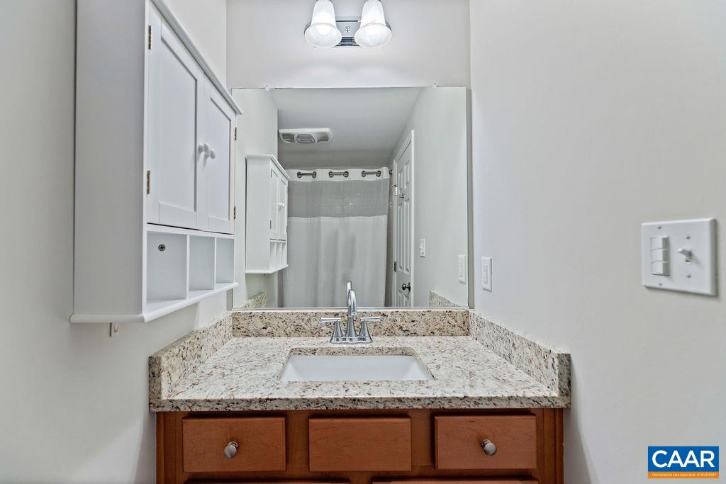 3234 North Ridge Roseland, VA 22967 - Photo 27 of 32 a bathroom with a granite countertop sink and a mirror