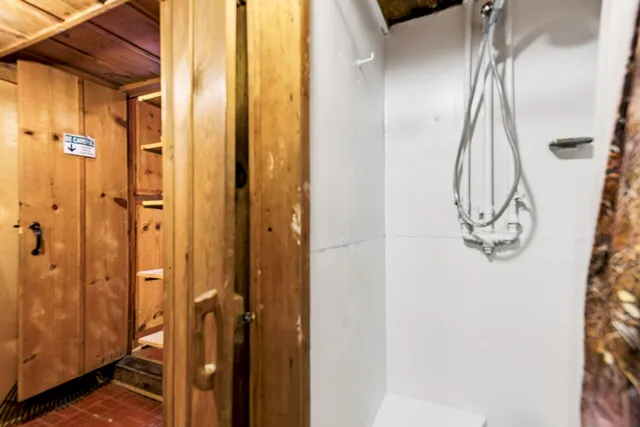 a bathroom with a shower