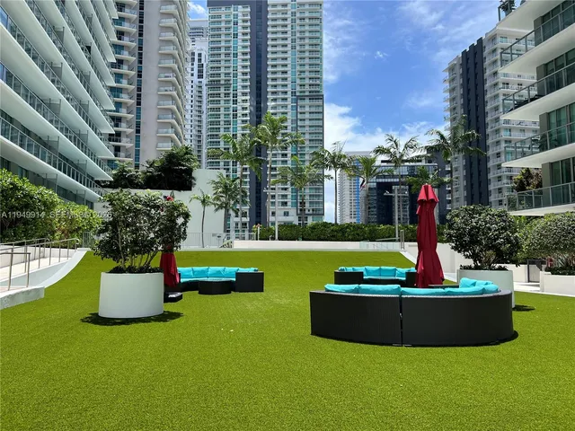 a view of outdoor space with seating area