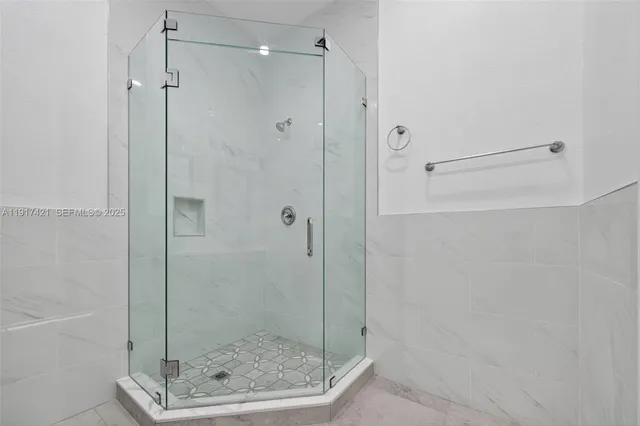 a bathroom with a shower