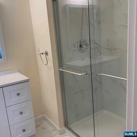 a bathroom with a shower