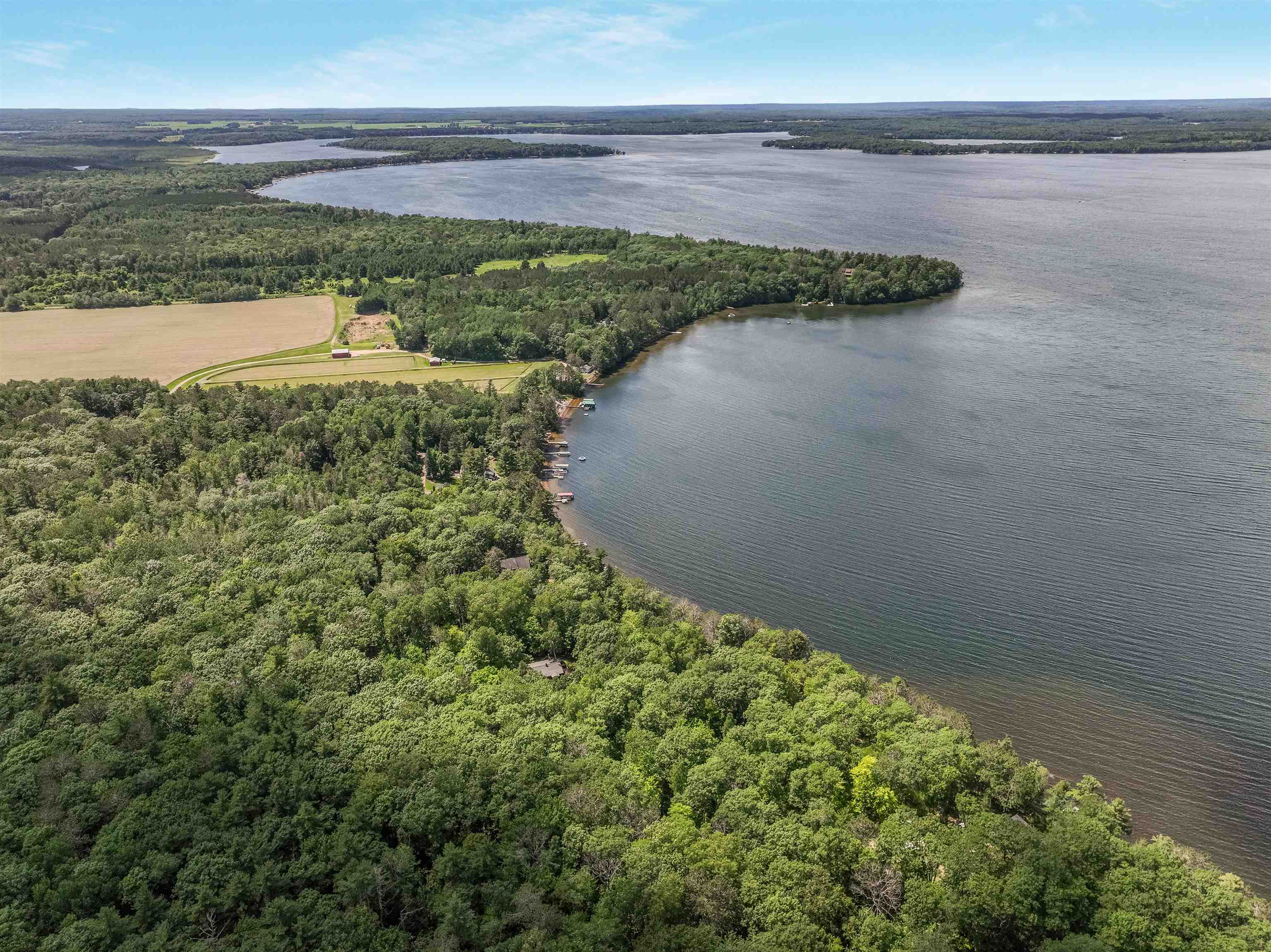 Lot 1 Thoroughfare Road Stone Lake, WI 54876 - Photo 5 of 12 Bird's eye view of a nearby body of water and a forest