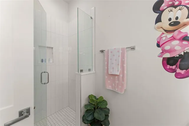 a bathroom with a shower