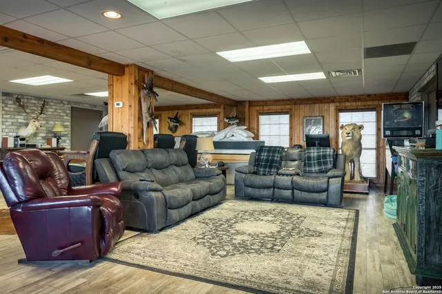 a view of a kitchen with a refrigerator