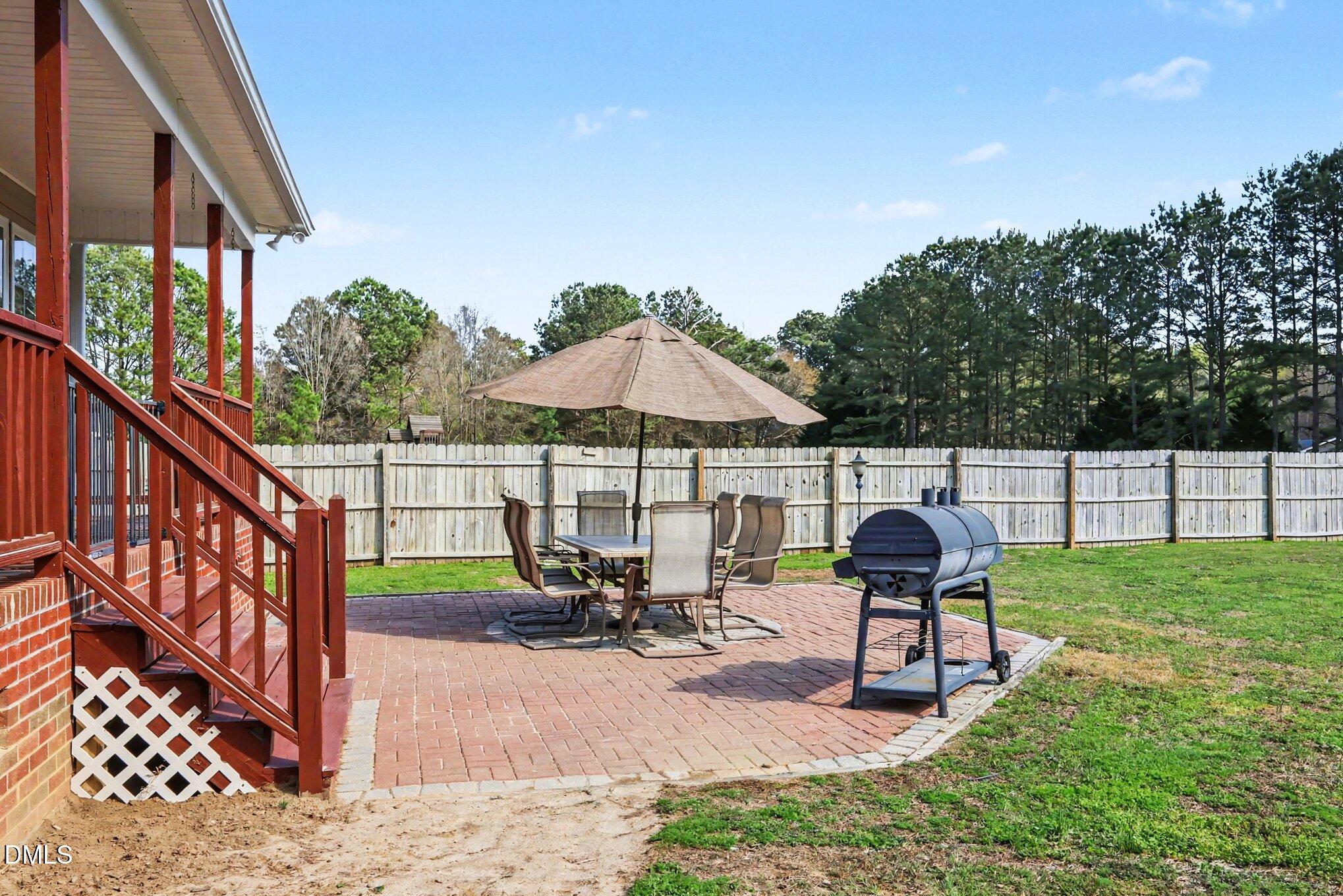313 Blaze Ridge Drive Smithfield, NC 27577 - Photo 23 of 30 a patio with a table and chairs