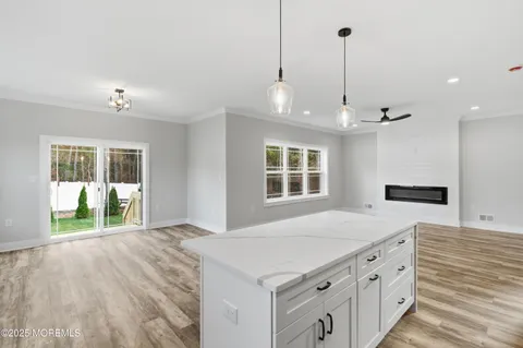 a view of a house with a small yard and a large tree