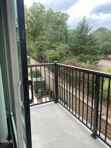 a balcony with outdoor space