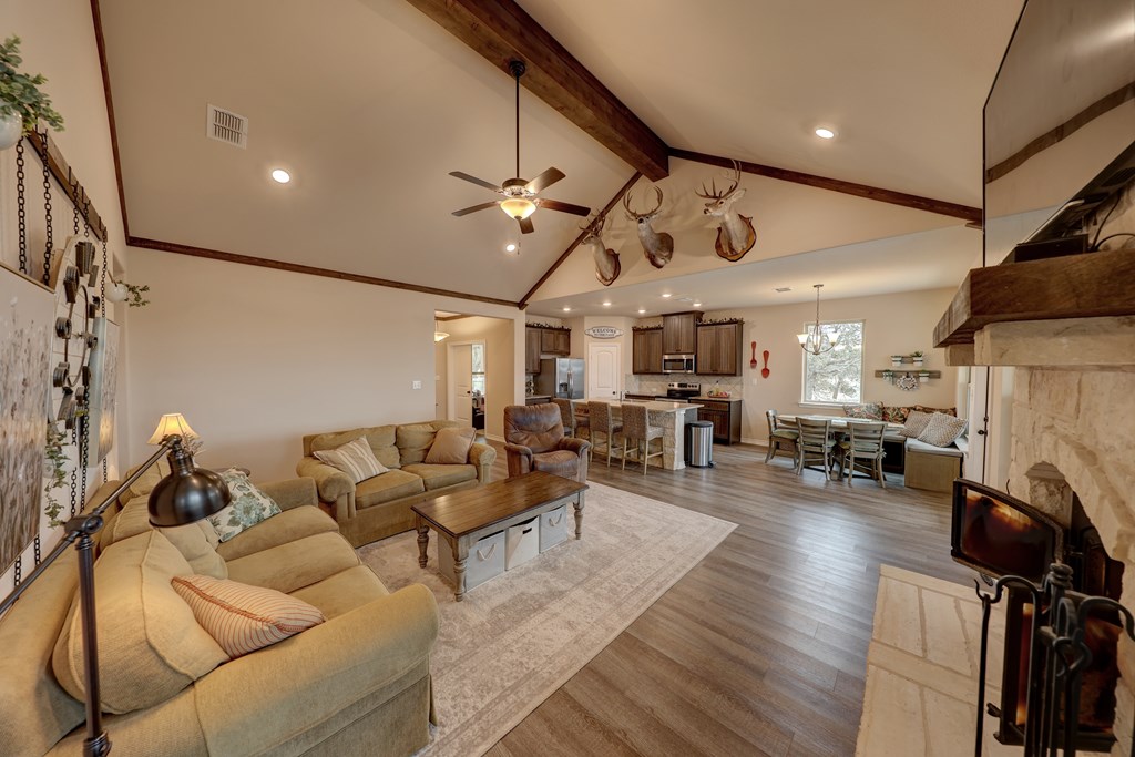 450 Jung Road Harper, TX 78631 - Photo 5 of 50 a living room with furniture and a fireplace
