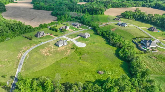 an aerial view of a house