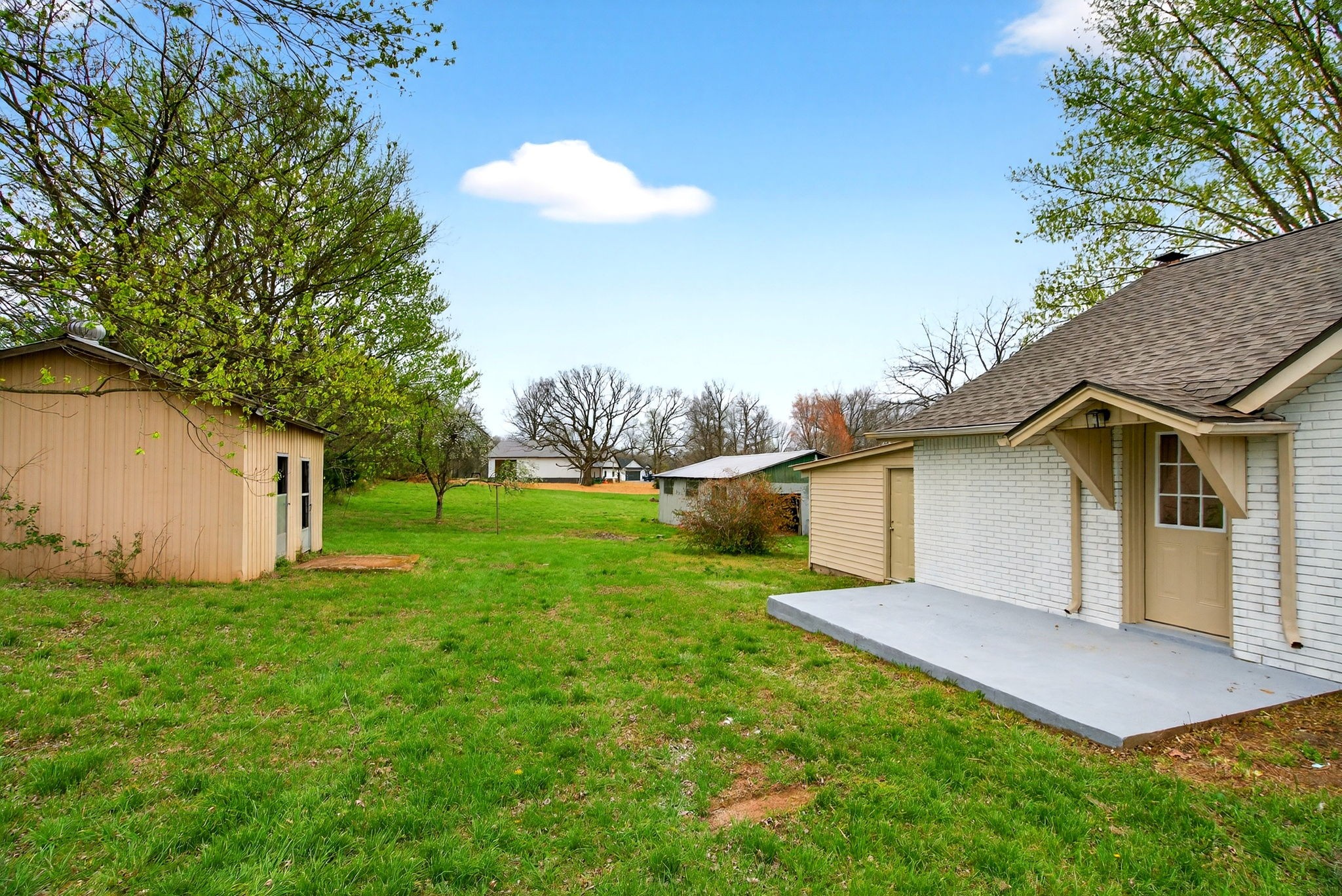 946 Clearview Road Cottontown, TN 37048 - Photo 32 of 33 a backyard of a house with plants and large tree