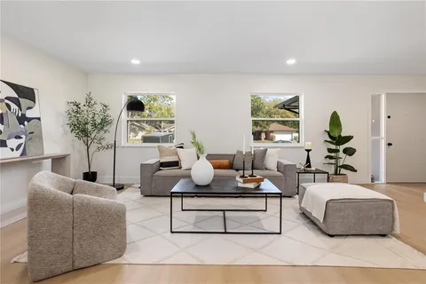 a living room with furniture