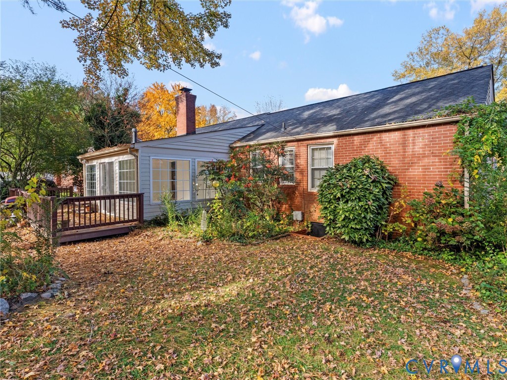 1803 Windsordale Drive Henrico, VA 23229 - Photo 46 of 46 Rear view of property featuring a chimney, a woode