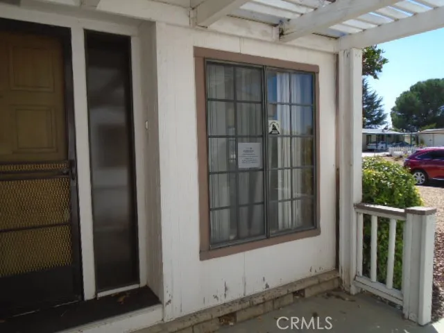 an entrance door of the house
