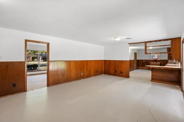 a view of kitchen and living room