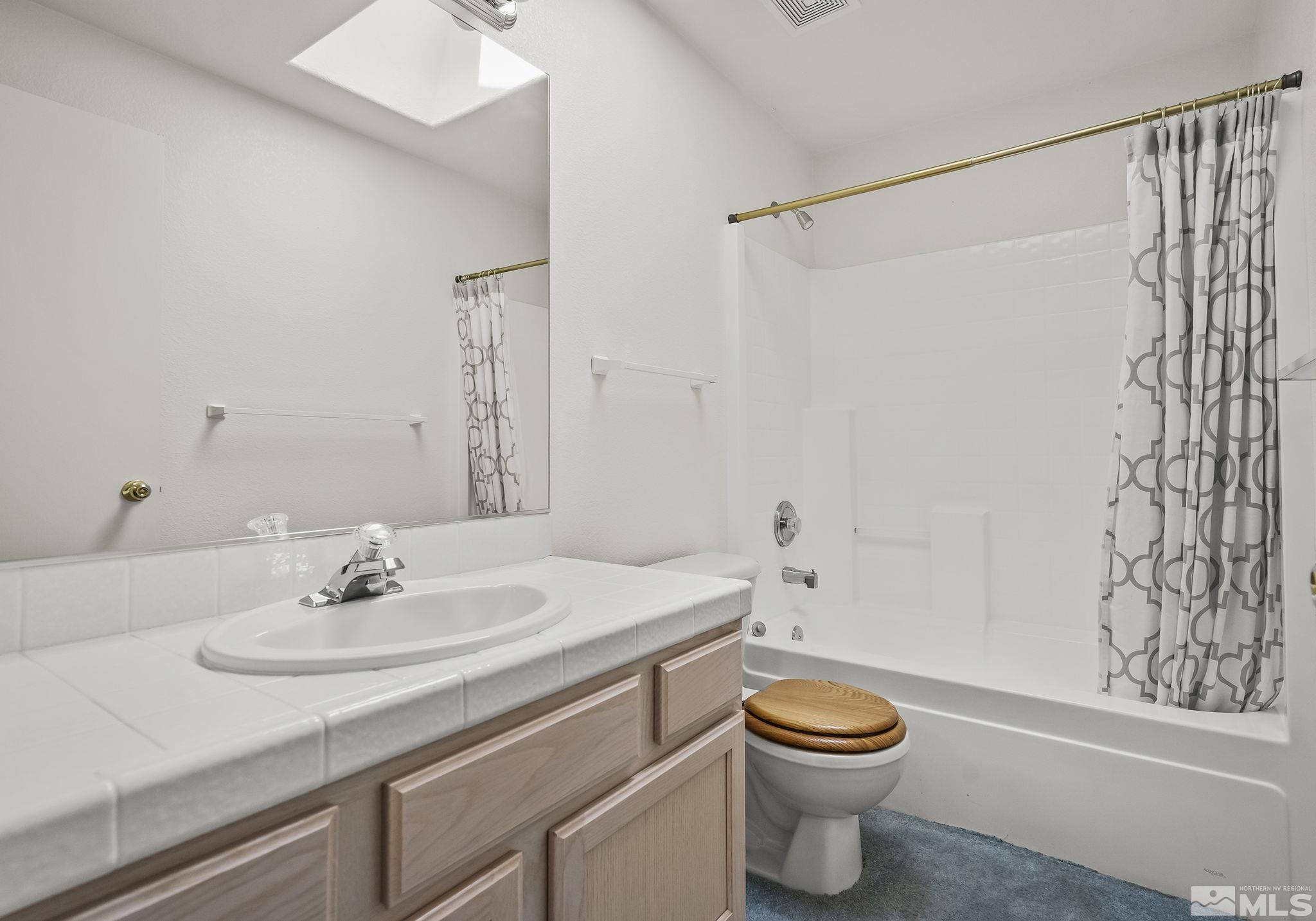 1095 Conifer Drive Minden, NV 89423 - Photo 13 of 19 a bathroom with a sink a toilet and a shower