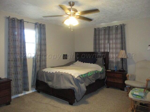 4243 Camp Lane Amarillo, TX 79110 - Photo 7 of 17 a bedroom with a bed and a chandelier