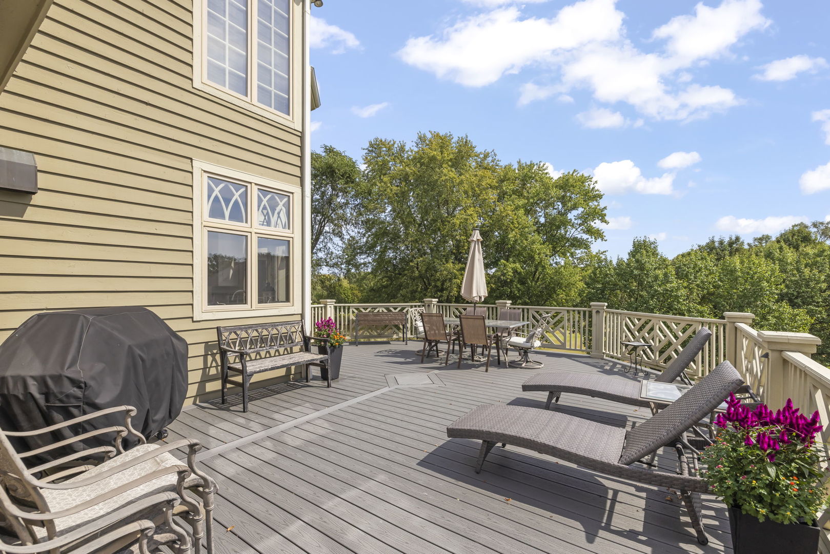 39W114 Fryendall Court Geneva, IL 60134 - Photo 24 of 76 a view of a patio with couches table and chairs and potted plants