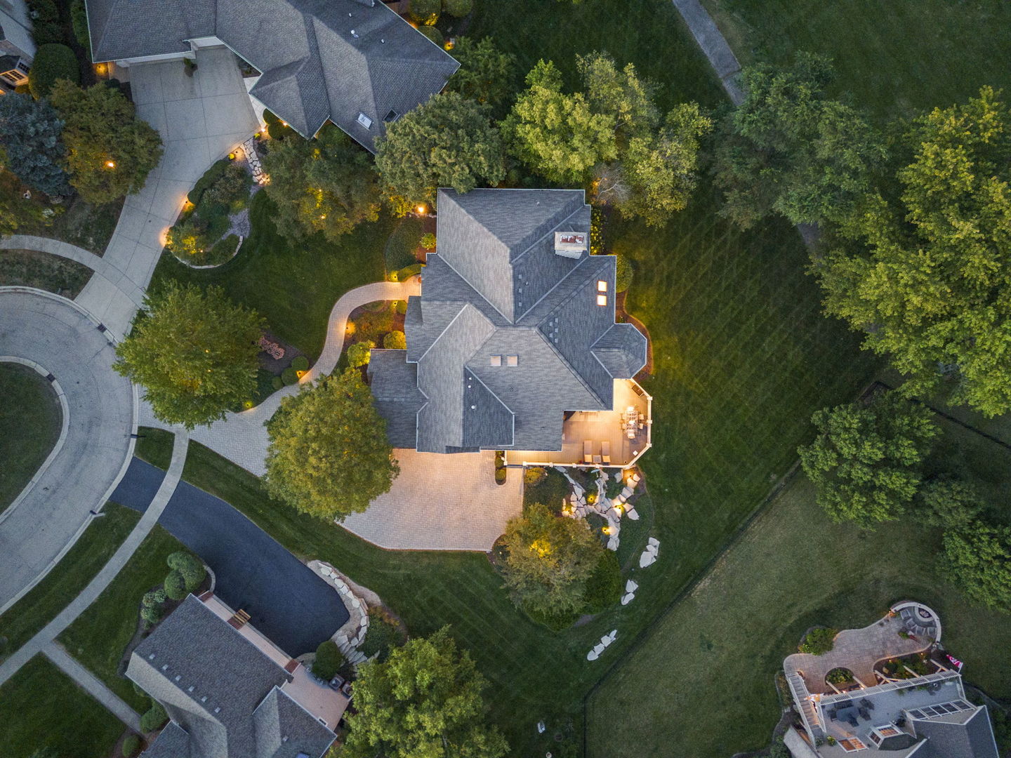 39W114 Fryendall Court Geneva, IL 60134 - Photo 59 of 76 an aerial view of a house with a yard basket ball court and outdoor seating