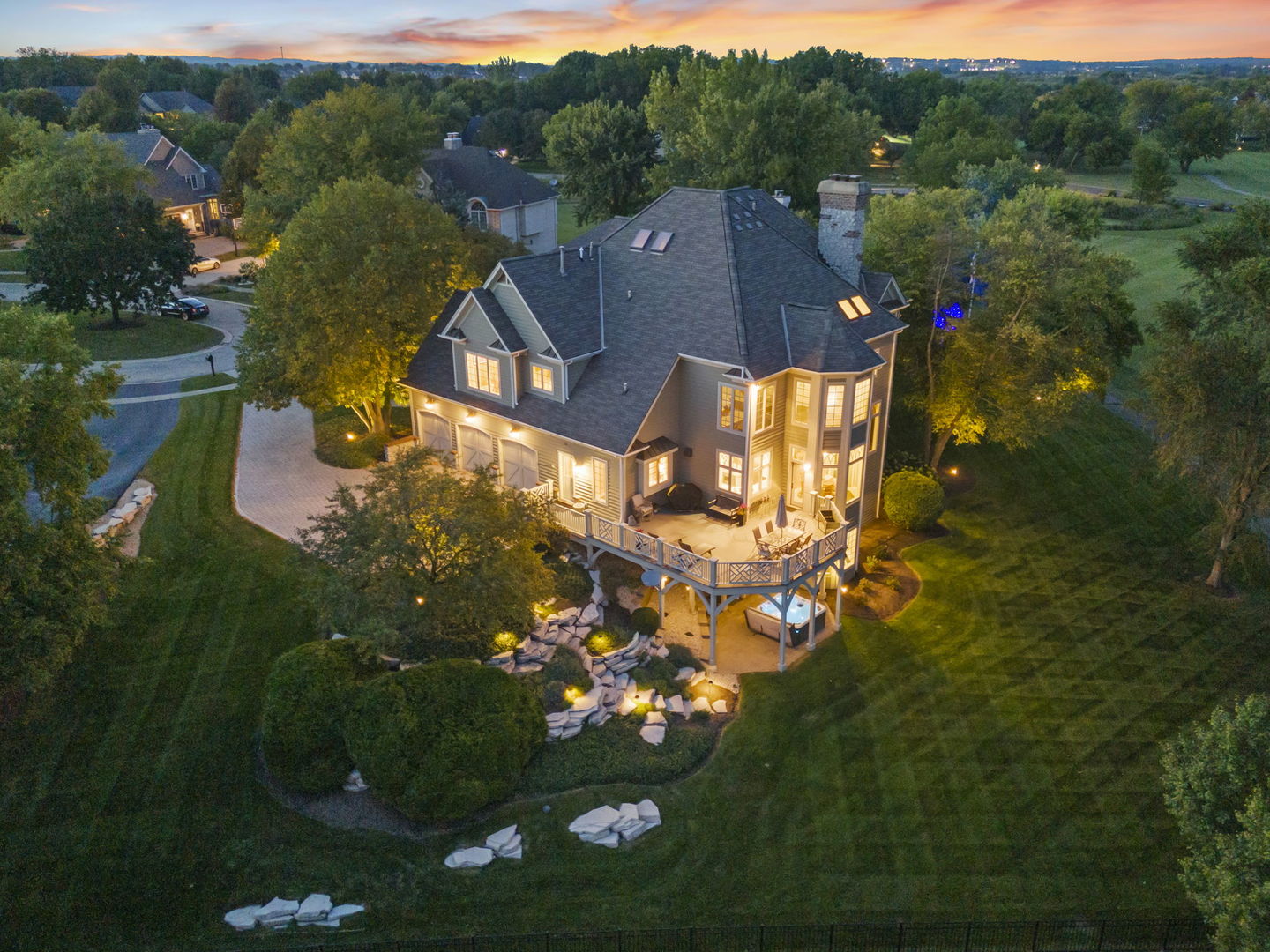 39W114 Fryendall Court Geneva, IL 60134 - Photo 73 of 76 an aerial view of a house with a garden