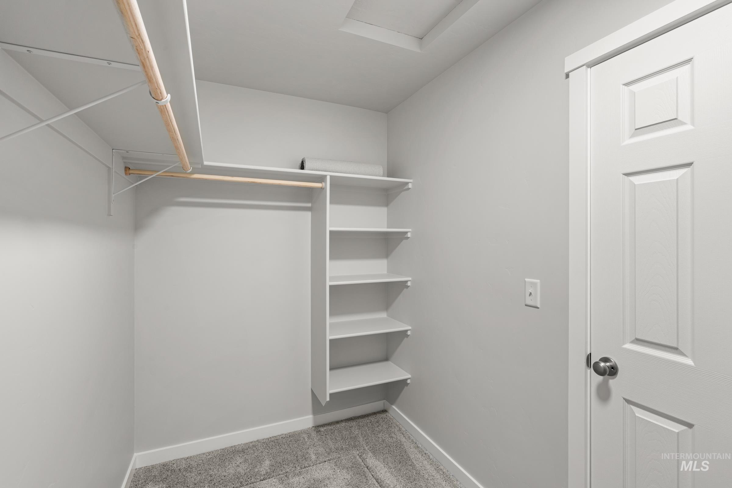 511 Hamlow Avenue Middleton, ID 83644 - Photo 18 of 22 Walk in closet featuring light colored carpet and attic access