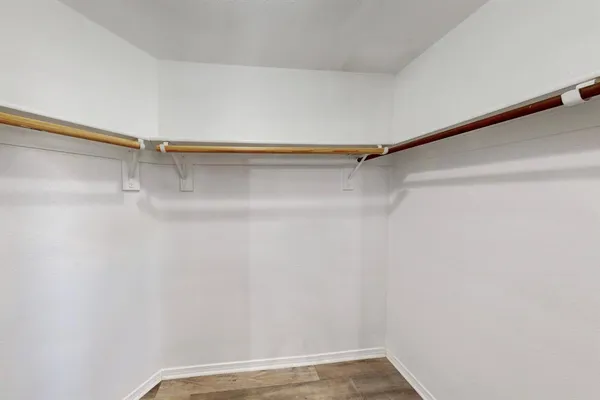 a view of small space with racks on the wall