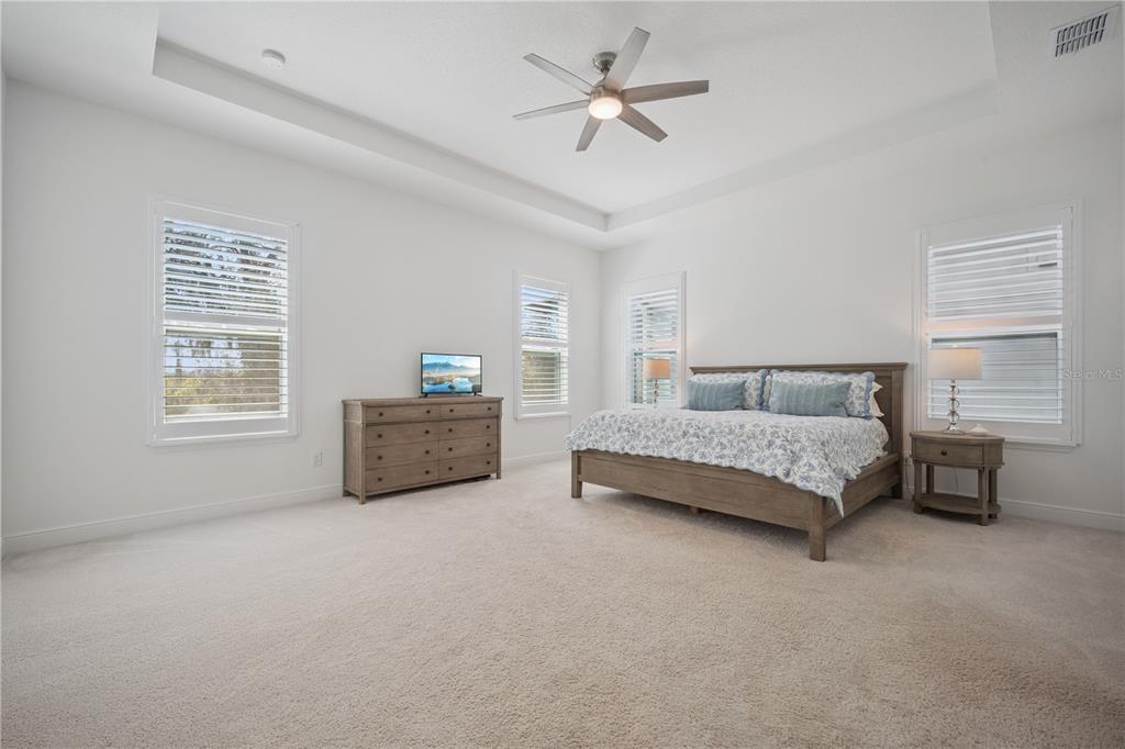 17588 Lake Star Road Winter Garden, FL 34787 - Photo 17 of 57 a spacious bedroom with a bed a dresser and a window