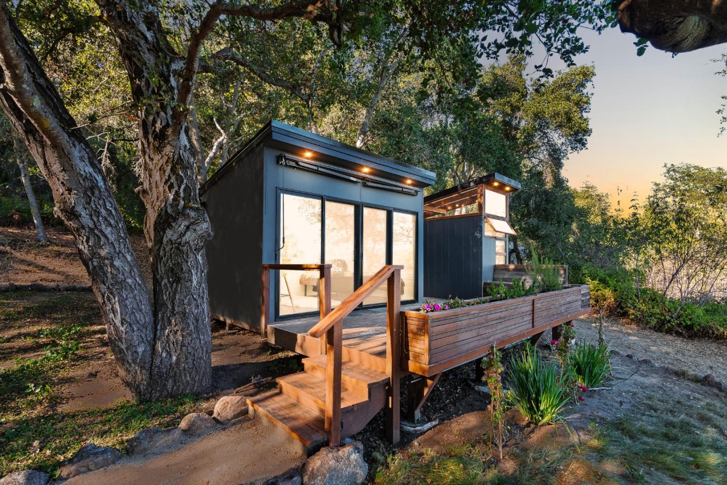579 San Juan Pass Road Corralitos, CA 95076 - Photo 37 of 56 a view of house with wooden stairs and a large tree