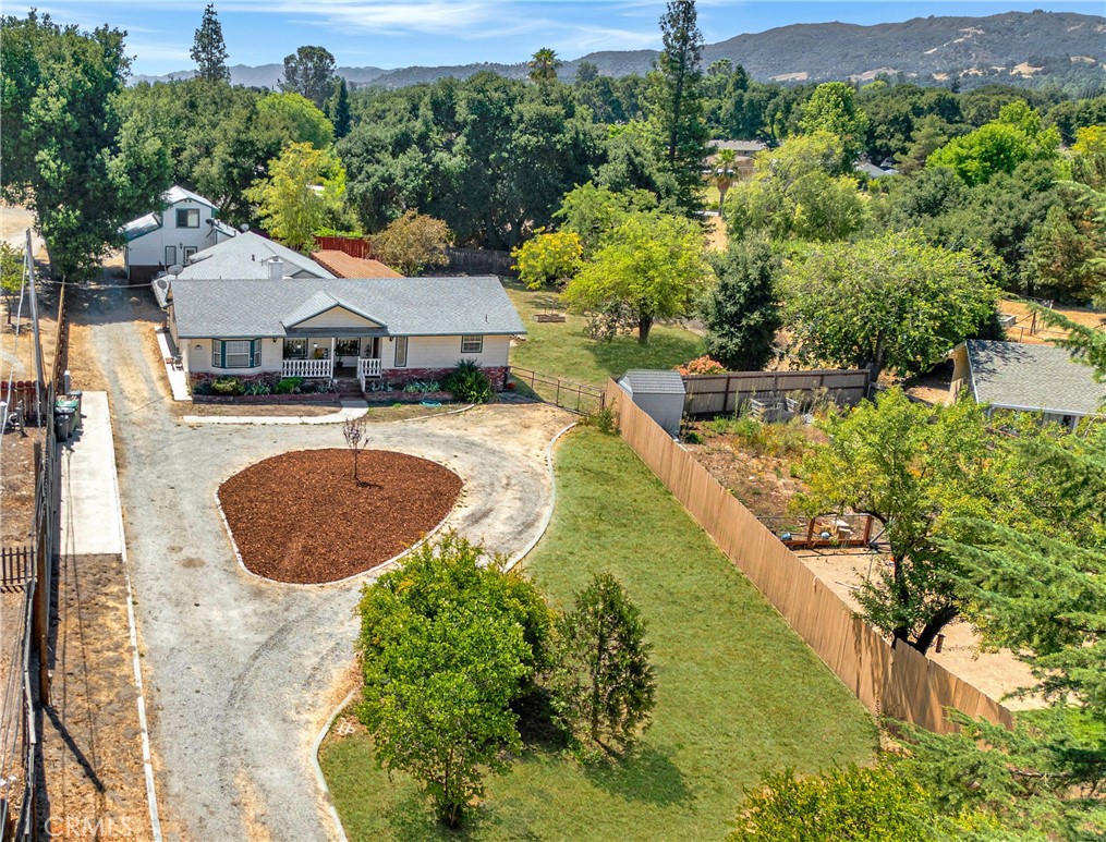 an aerial view of a house
