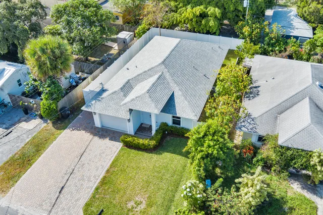 an aerial view of a house