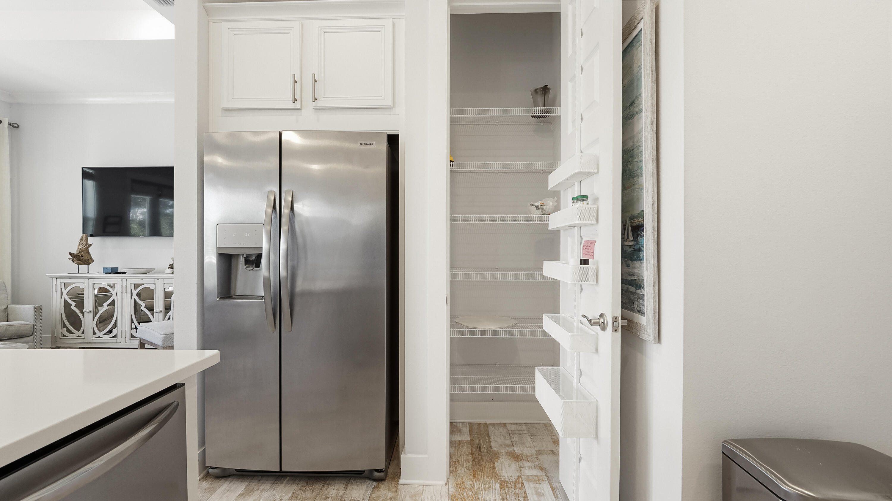 197 Milestone Drive, Unit C Inlet Beach, FL 32461 - Photo 17 of 72 a bathroom with a shower sink and a mirror