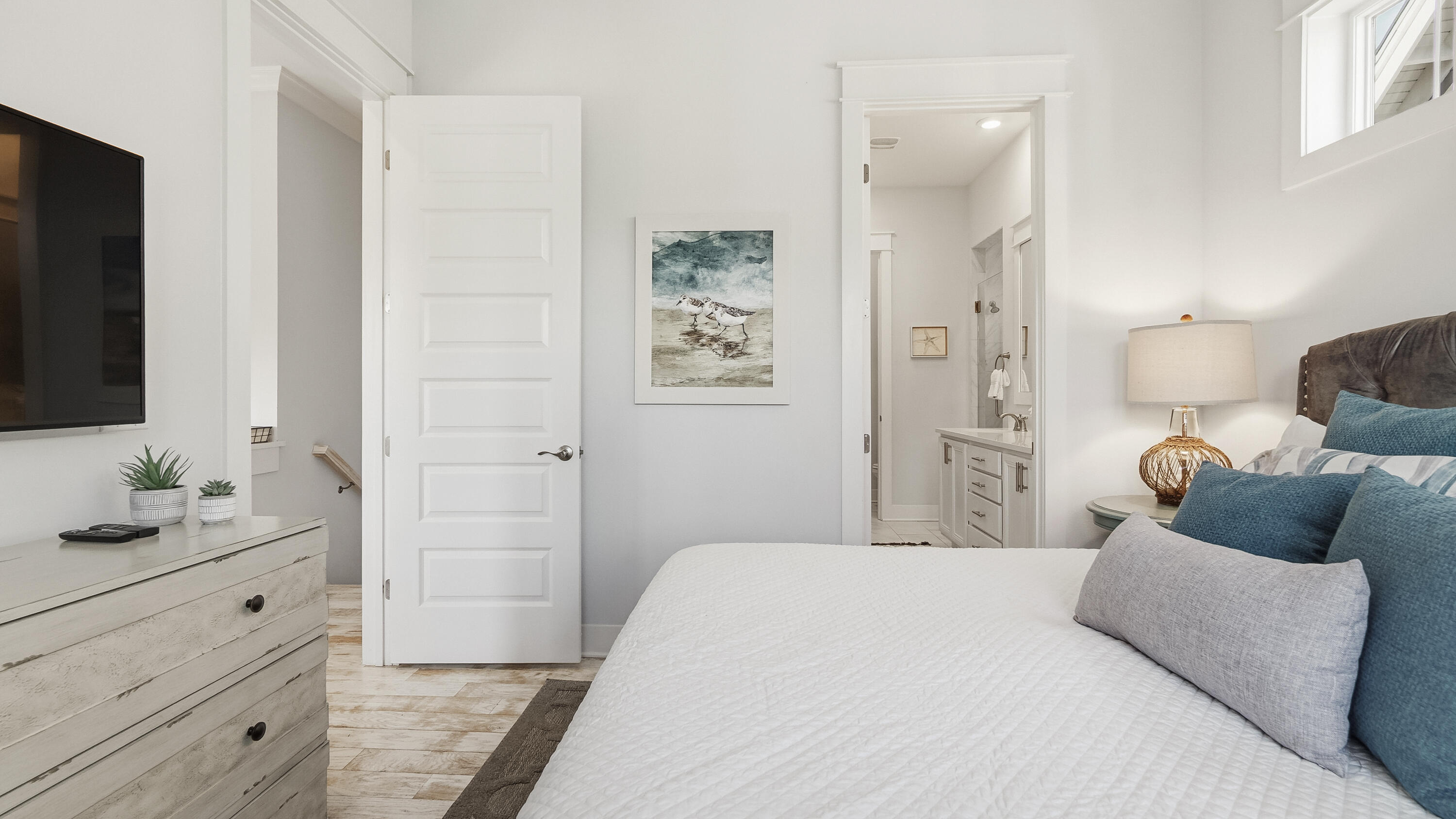 197 Milestone Drive, Unit C Inlet Beach, FL 32461 - Photo 23 of 72 a bedroom with a bed and a couch