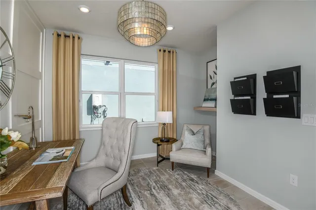 a living room with furniture