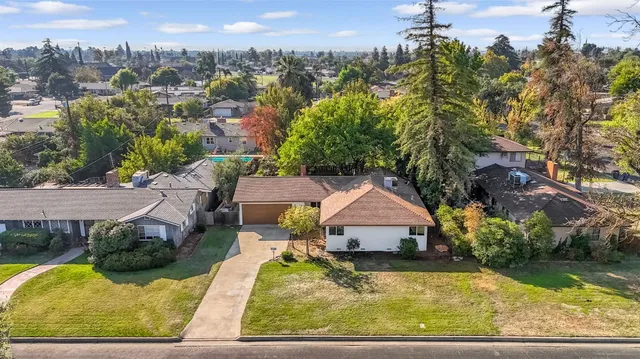 an aerial view of a house